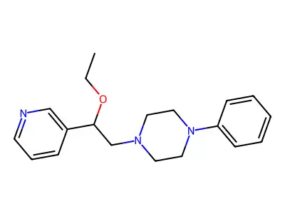 Piperazine, 1-(2-ethoxy-2-(3-pyridyl)ethyl)-4-phenyl- structure