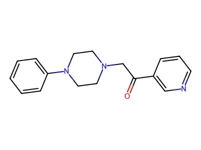 Piperazine, 1-nicotinoylmethyl-4-phenyl- structure