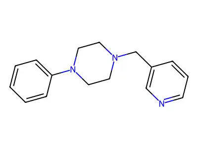 1-Phenyl-4-(pyridin-3-ylmethyl)piperazine structure