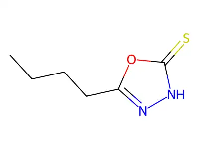 5-Butyl-1,3,4-oxadiazoline-2-thione structure
