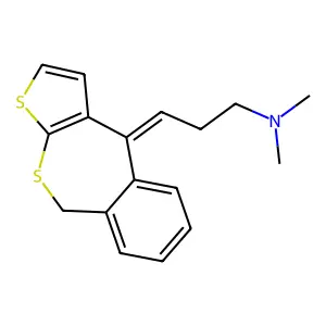 N,N-dimethyl-3-thieno(2,3-c)(2)benzothiepin-4(9H)-ylidene-1-propanamine structure
