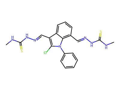 1-[(E)-[2-chloro-3-[(E)-(methylcarbamothioylhydrazinylidene) structure