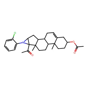 [6-Acetyl-5-(2-chlorophenyl)-7,11-dimethyl-5-azapentacyclo[8.8.0.02,7.04,6.011,16]octadec-16-en-14-yl] acetate structure