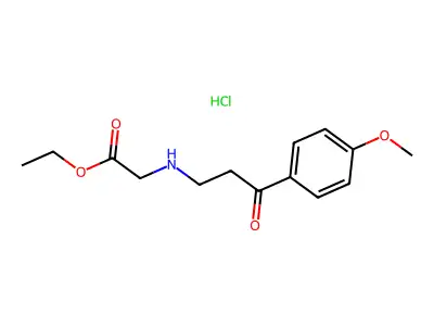 Glycine, N-(3-(4-methoxyphenyl)-3-oxopropyl)-, ethyl ester, hydrochloride structure