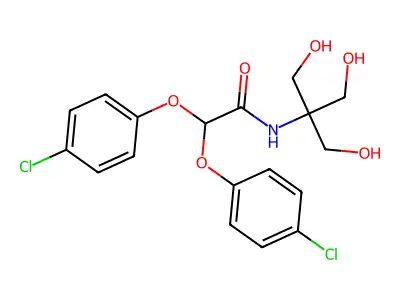 Acetamide, 2,2-bis(4-chlorophenoxy)-N-(1,1-bis(hydroxymethyl)-2-hydroxyethyl)- structure