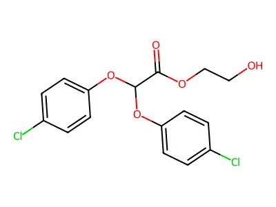 Acetic acid, bis(4-chlorophenoxy)-, 2-hydroxyethyl ester structure