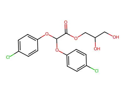 2,3-Dihydroxypropyl bis(4-chlorophenoxy)acetate structure