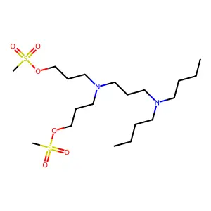 3-[3-(dibutylamino)propyl-(3-methylsulfonyloxypropyl)amino]propyl methanesulfonate structure