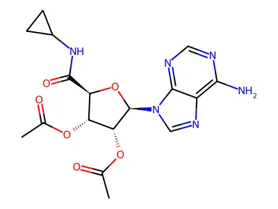 1-(6-Amino-9H-purin-9-yl)-N-cyclopropyl-1-deoxy-2,3-dihydroxyribofuranuronamide diacetate structure