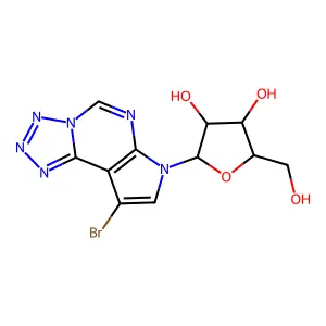9-Bromo-7-pentofuranosyl-7H-pyrrolo[3,2-e]tetrazolo[1,5-c]pyrimidine structure