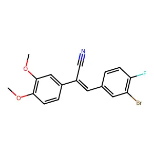 3-(3-Bromo-4-fluorophenyl)-2-(3,4-dimethoxyphenyl)prop-2-enenitrile structure