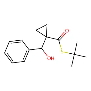 S-tert-butyl 1-[hydroxy(phenyl)methyl]cyclopropane-1-carbothioate structure