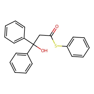 S-phenyl 3-hydroxy-3,3-diphenylpropanethioate structure