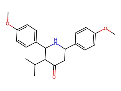 2,6-Bis(4-methoxyphenyl)-3-(propan-2-yl)piperidin-4-one structure
