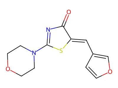 (5Z)-5-(furan-3-ylmethylidene)-2-morpholin-4-yl-1,3-thiazol-4-one structure