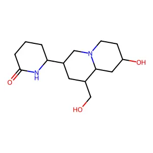2-Piperidinone, 6-(octahydro-8-hydroxy-1-(hydroxymethyl)-2H-quinolizin-3-yl)- structure