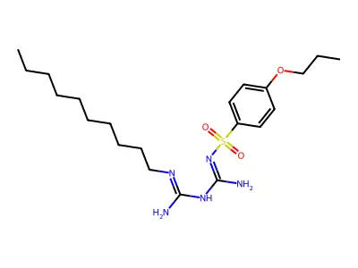 1-(N'-decylcarbamimidoyl)-2-(4-propoxyphenyl)sulfonylguanidine structure