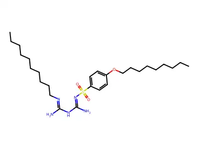 1-(N'-decylcarbamimidoyl)-2-(4-nonoxyphenyl)sulfonylguanidine structure