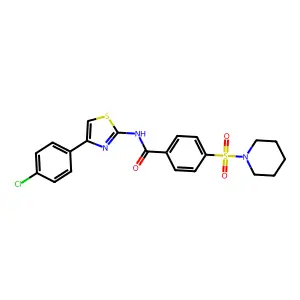 N-[4-(4-chlorophenyl)-1,3-thiazol-2-yl]-4-(piperidin-1-ylsulfonyl)benzamide structure