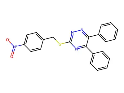 3-((4-Nitrobenzyl)thio)-5,6-diphenyl-1,2,4-triazine structure