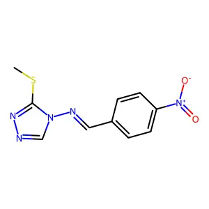N-(3-methylsulfanyl-1,2,4-triazol-4-yl)-1-(4-nitrophenyl)methanimine structure