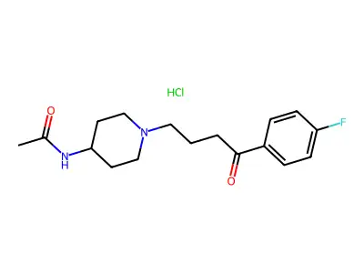 Acetamide, N-(1-(4-(4-fluorophenyl)-4-oxobutyl)-4-piperidinyl)-, monohydrochloride structure