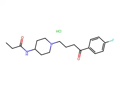 Propanamide, N-(1-(4-(4-fluorophenyl)-4-oxobutyl)-4-piperidinyl)-, monohydrochloride structure