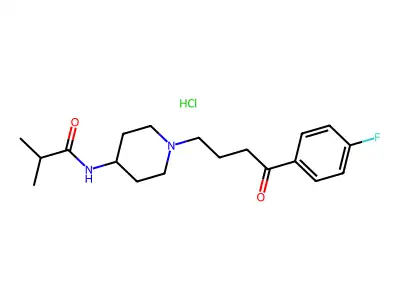 Propanamide, N-(1-(4-(4-fluorophenyl)-4-oxobutyl)-4-piperidinyl)-2-methyl-, monohydrochloride structure