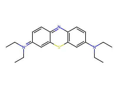3,7-Bis(diethylamino)phenothiazin-5-ium structure