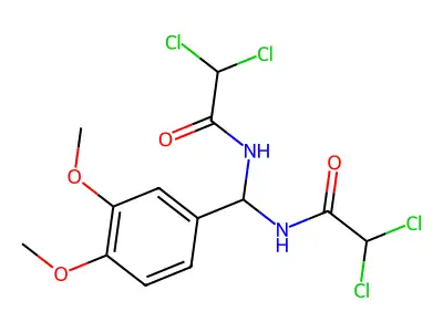 Acetamide, N,N'-[(3,4-dimethoxyphenyl)methylene]bis[2,2-dichloro- structure