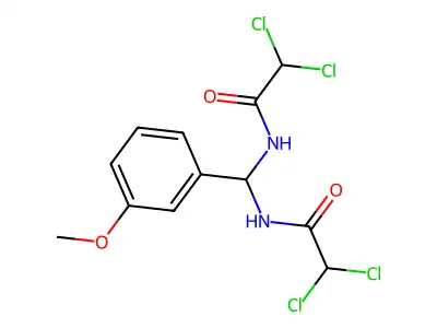 Acetamide, N,N'-[(3-methoxyphenyl)methylene]bis[2,2-dichloro- structure