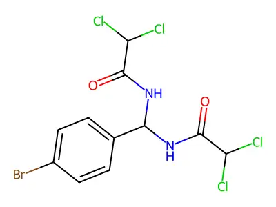 Acetamide, N,N'-[(4-bromophenyl)methylene]bis[2,2-dichloro- structure