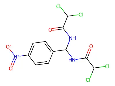 Acetamide, N,N'-[(4-nitrophenyl)methylene]bis[2,2-dichloro- structure