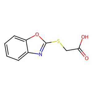 (1,3-Benzoxazol-2-ylthio)acetic acid structure