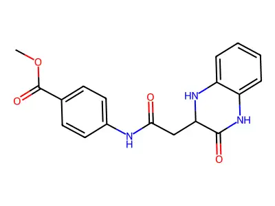 Methyl 4-[2-(3-oxo-1,2,3,4-tetrahydroquinoxalin-2-yl)acetamido]benzoate structure