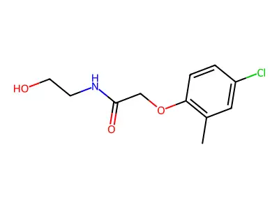 2-(4-chloro-2-methylphenoxy)-N-(2-hydroxyethyl)acetamide structure