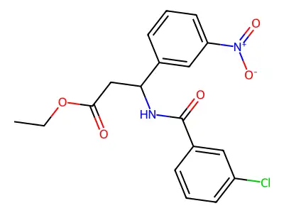 Ethyl 3-[(3-chlorobenzoyl)amino]-3-(3-nitrophenyl)propanoate structure
