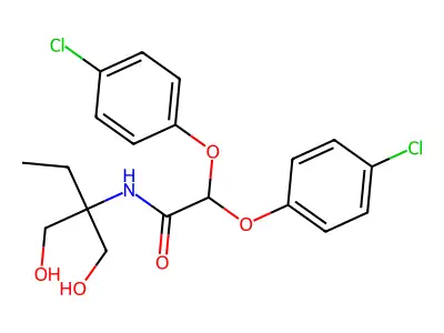 Acetamide, 2,2-bis(4-chlorophenoxy)-N-(1,1-bis(hydroxymethyl)propyl)- structure