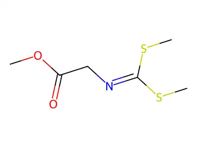 N-[Bis(methylthio)methylene]glycine methyl ester structure