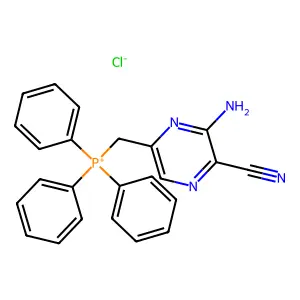 ((6-Amino-5-cyanopyrazin-2-yl)methyl)(triphenyl)phosphonium chloride structure