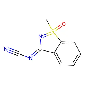 1-Methyl-1-oxido-3H-1,2-benzisothiazol-3-ylidenecyanamide structure