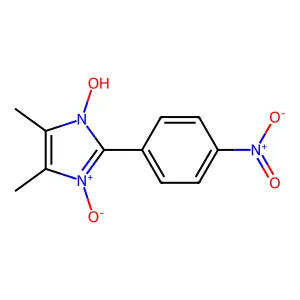 1-Hydroxy-4,5-dimethyl-2-(4-nitrophenyl)-3-oxidoimidazol-3-ium structure