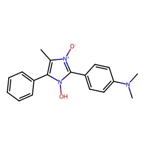 4-(1-hydroxy-4-methyl-3-oxido-5-phenylimidazol-3-ium-2-yl)-N,N-dimethylaniline structure