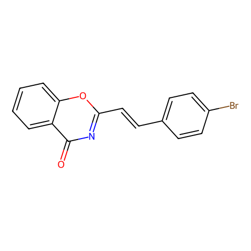 2-[(E)-2-(4-bromophenyl)ethenyl]-4H-1,3-benzoxazin-4-one structure