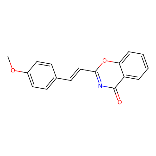 (E)-2-(4-methoxystyryl)-4H-benzo[e][1,3]oxazin-4-one structure
