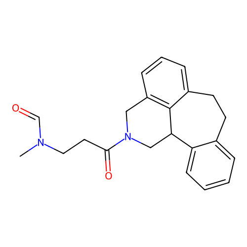 Formamide, N-(2-((1,2,3,7,8,12b-hexahydrobenzo(6,7)cyclohept(1,2,3-de)isoquinolin-2-yl)carbonyl)ethyl)-N-methyl- structure