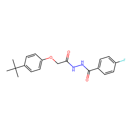 N'-[(4-tert-butylphenoxy)acetyl]-4-fluorobenzohydrazide structure