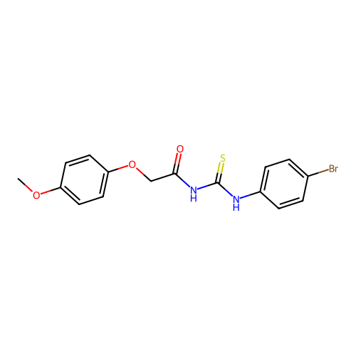 N-[(4-bromophenyl)carbamothioyl]-2-(4-methoxyphenoxy)acetamide structure