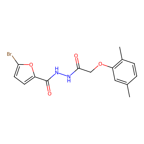 5-bromo-N'-[(2,5-dimethylphenoxy)acetyl]furan-2-carbohydrazide structure