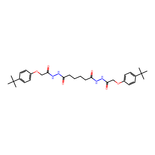N'~1~,N'~6~-bis[(4-tert-butylphenoxy)acetyl]hexanedihydrazide structure